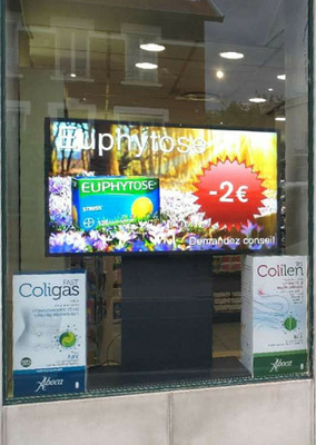 Double Sided 55" Digital Signage E-poster 2500 nits High Bright Store Window Display